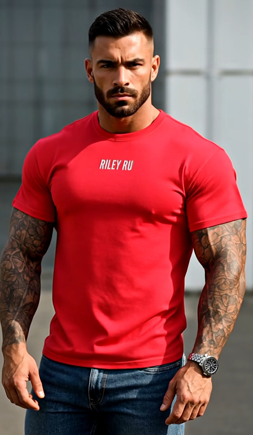 Camiseta unisex DryBlend® con logo bordado en blanco RILEY RU