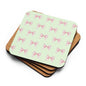 PINK BOW Illustration Cork-back Drink Coaster