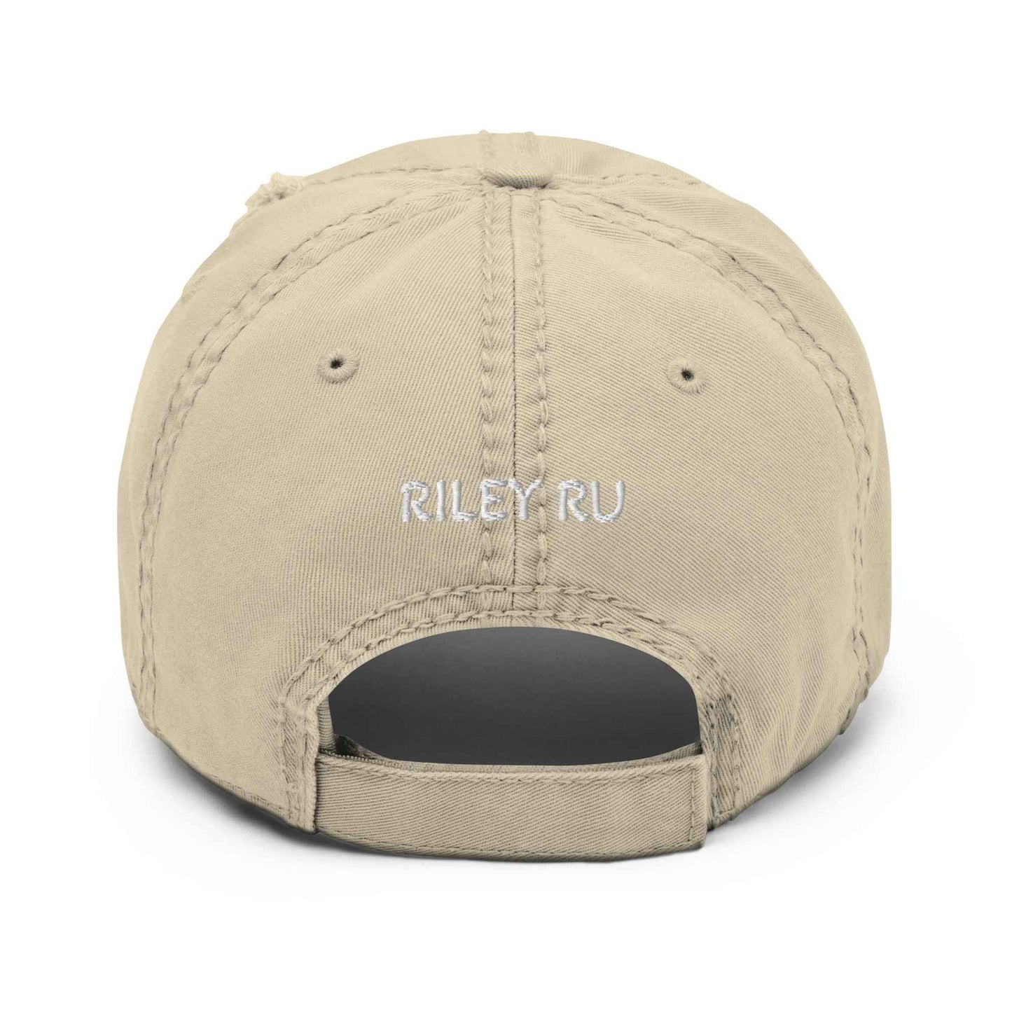RILEY RU Embroidered Logo Distressed Dad Hat