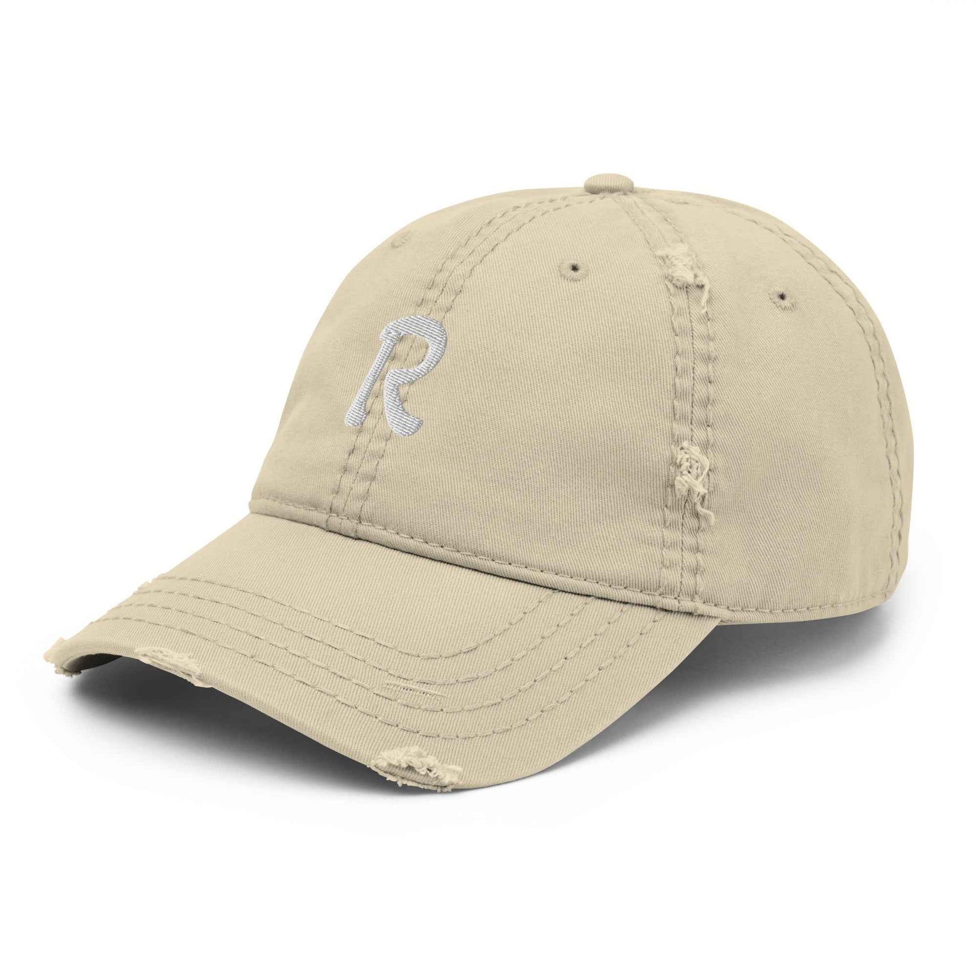 RILEY RU Embroidered Logo Distressed Dad Hat