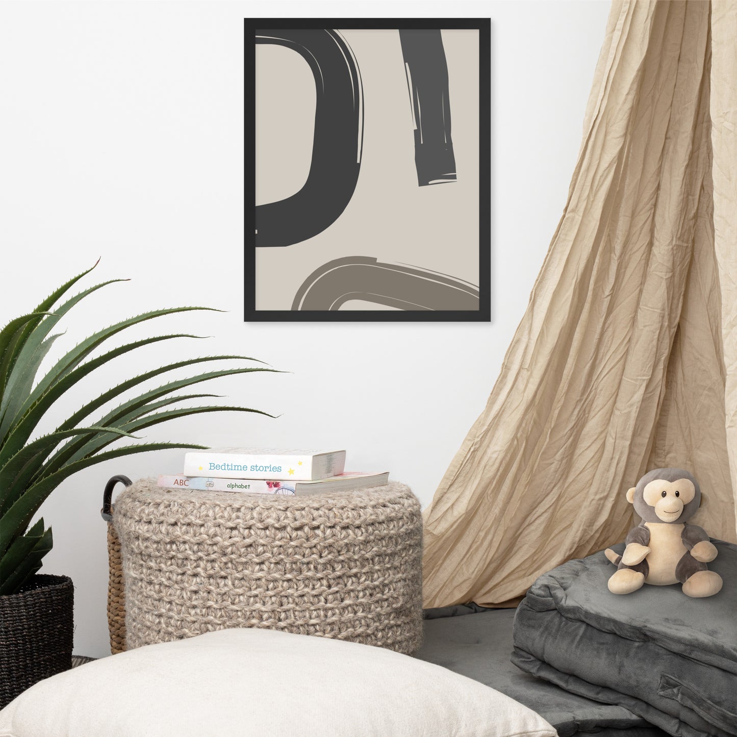 RILEY RU - Abstract Brush - Framed poster