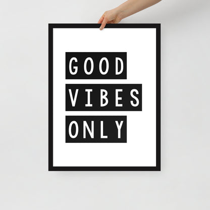 RILEY RU - Good Vibes Only - Framed poster