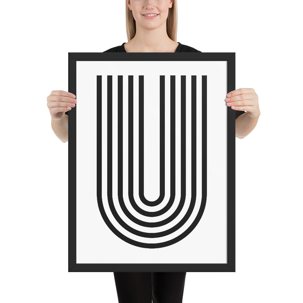 RILEY RU - Geometric U - Framed poster