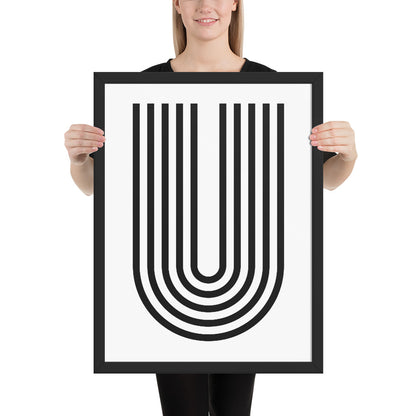 RILEY RU - Geometric U - Framed poster
