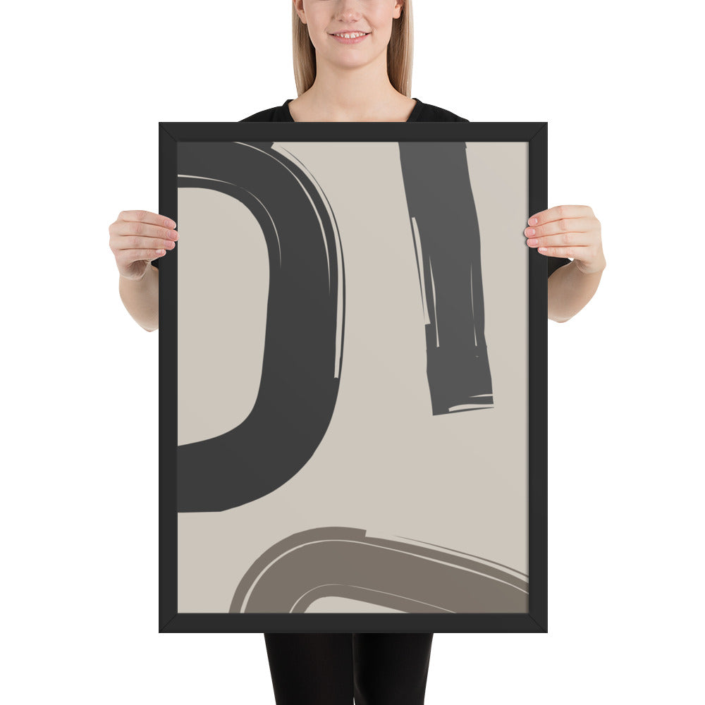 RILEY RU - Abstract Brush - Framed poster