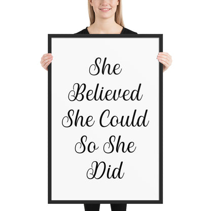 RILEY RU - She Believed She Could - Framed poster