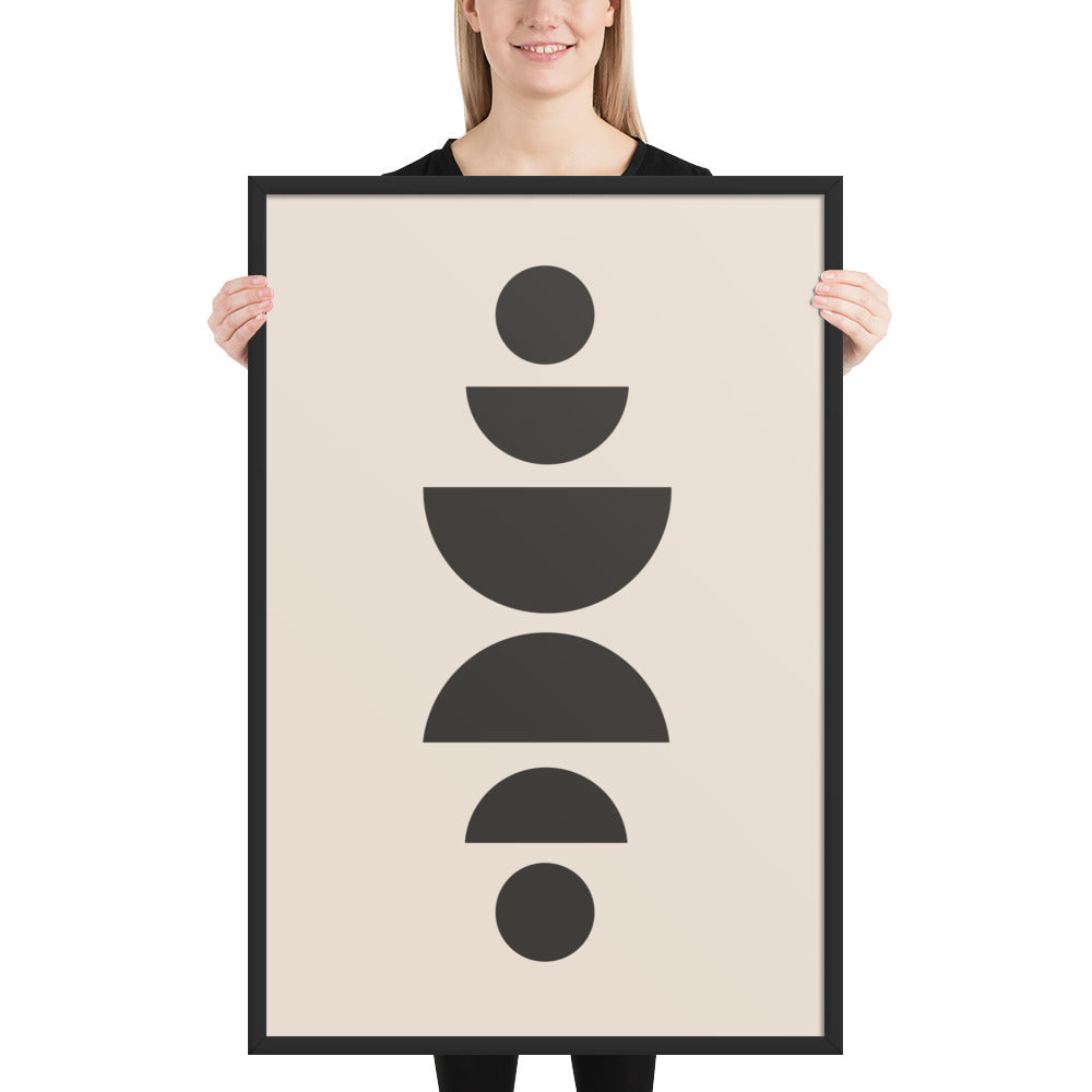 RILEY RU - Geometric Circles - Framed poster