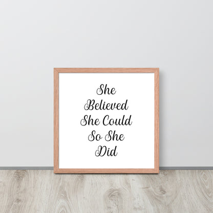 RILEY RU - She Believed She Could - Framed poster