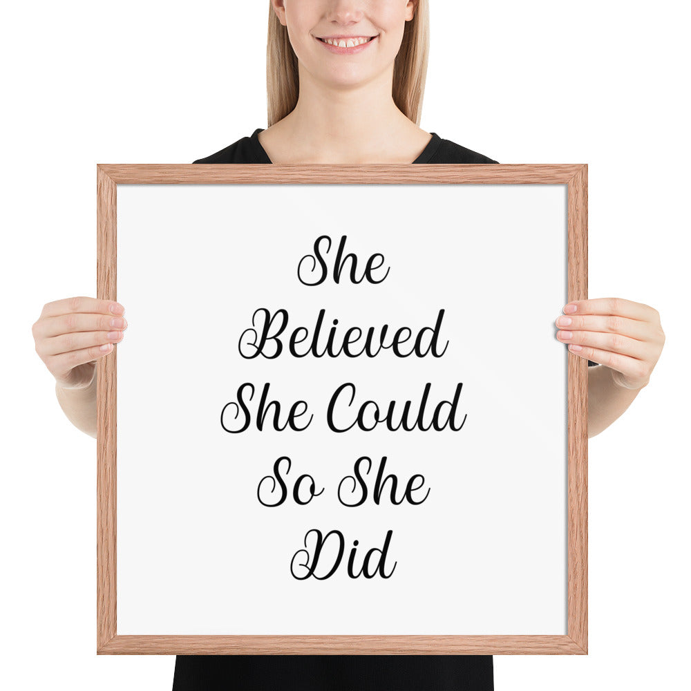 RILEY RU - She Believed She Could - Framed poster