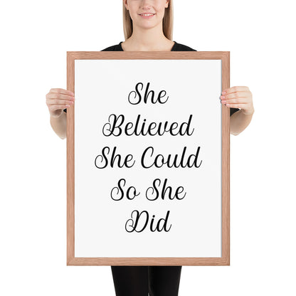RILEY RU - She Believed She Could - Framed poster