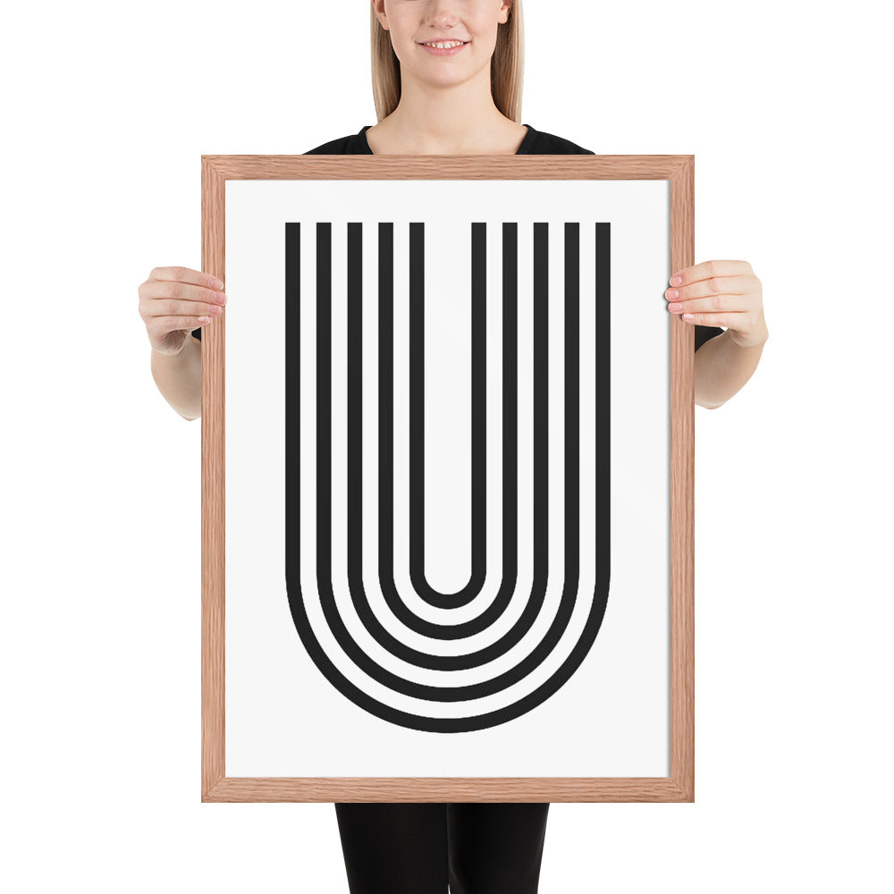 RILEY RU - Geometric U - Framed poster