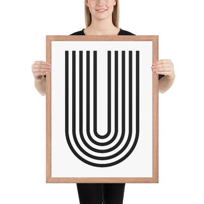 RILEY RU - Geometric U - Framed poster