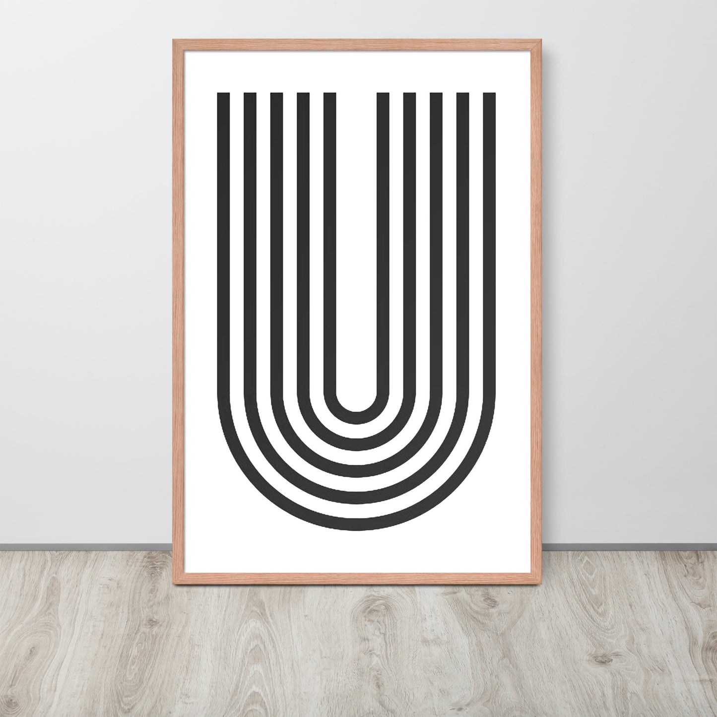 RILEY RU - Geometric U - Framed poster
