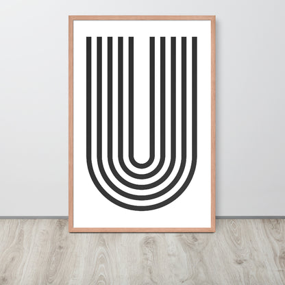 RILEY RU - Geometric U - Framed poster