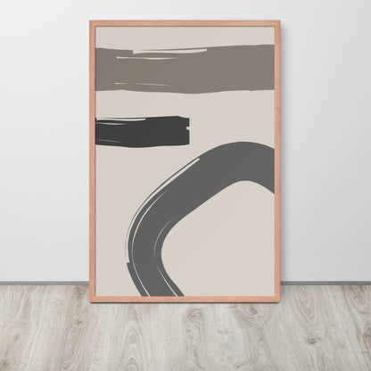 RILEY RU - Abstract Brush - Framed poster