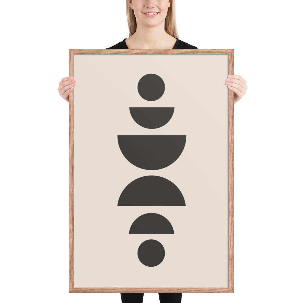 RILEY RU - Geometric Circles - Framed poster