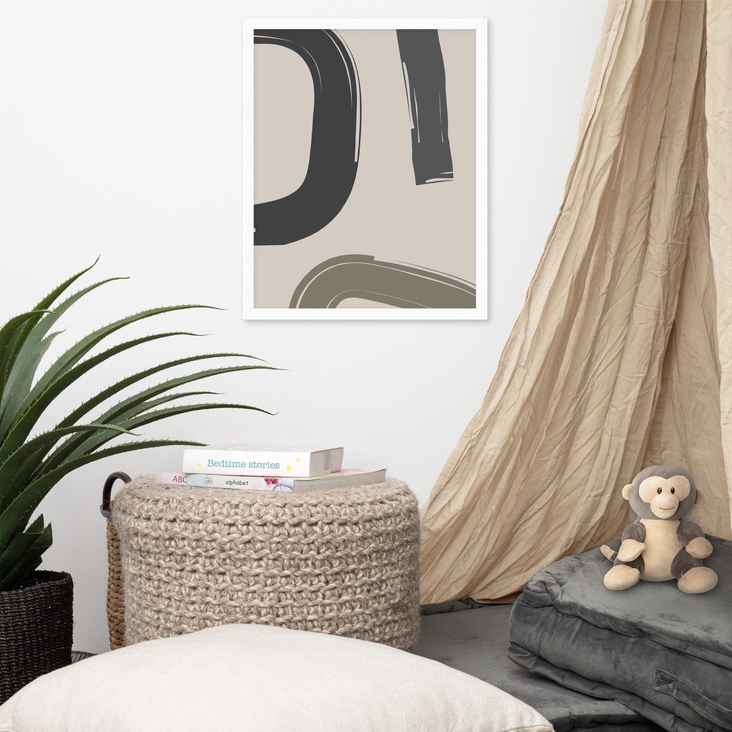 RILEY RU - Abstract Brush - Framed poster