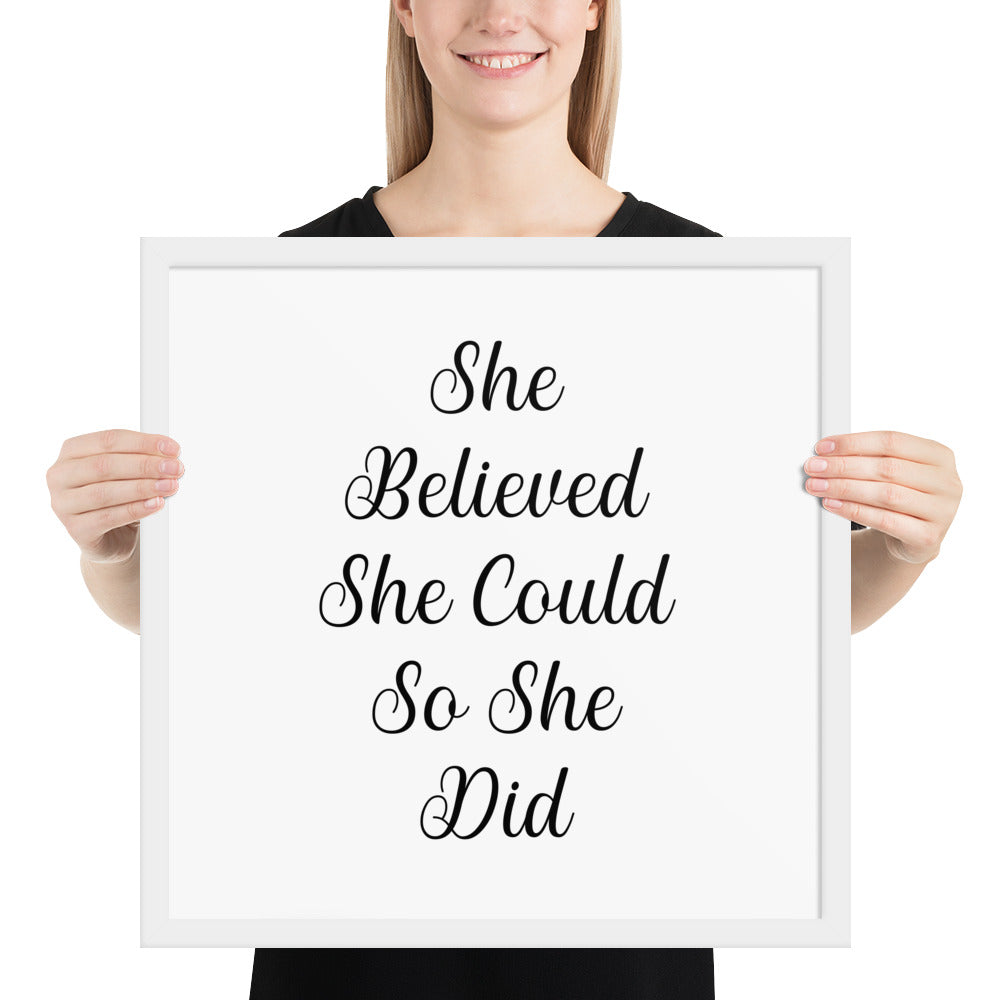 RILEY RU - She Believed She Could - Framed poster