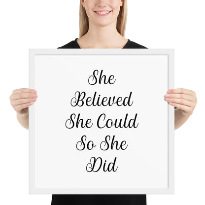 RILEY RU - She Believed She Could - Framed poster