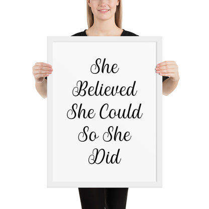 RILEY RU - She Believed She Could - Framed poster