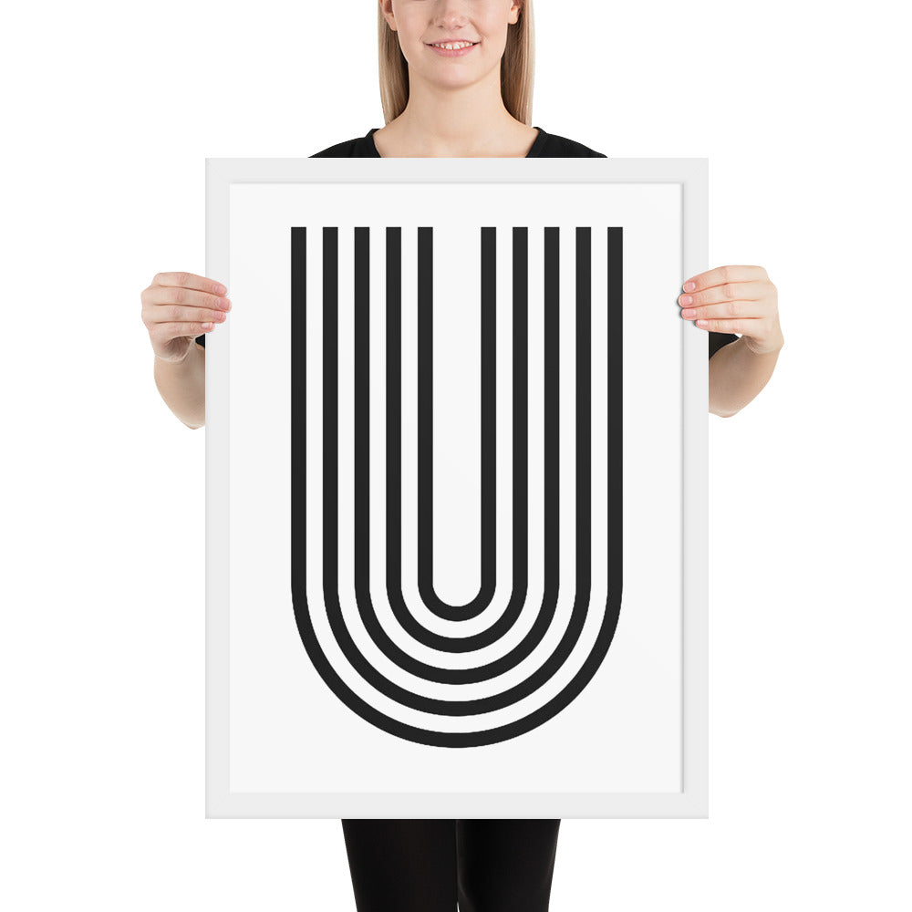 RILEY RU - Geometric U - Framed poster