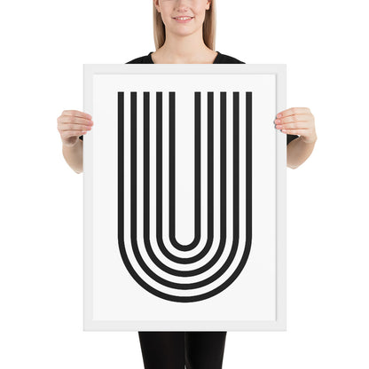 RILEY RU - Geometric U - Framed poster