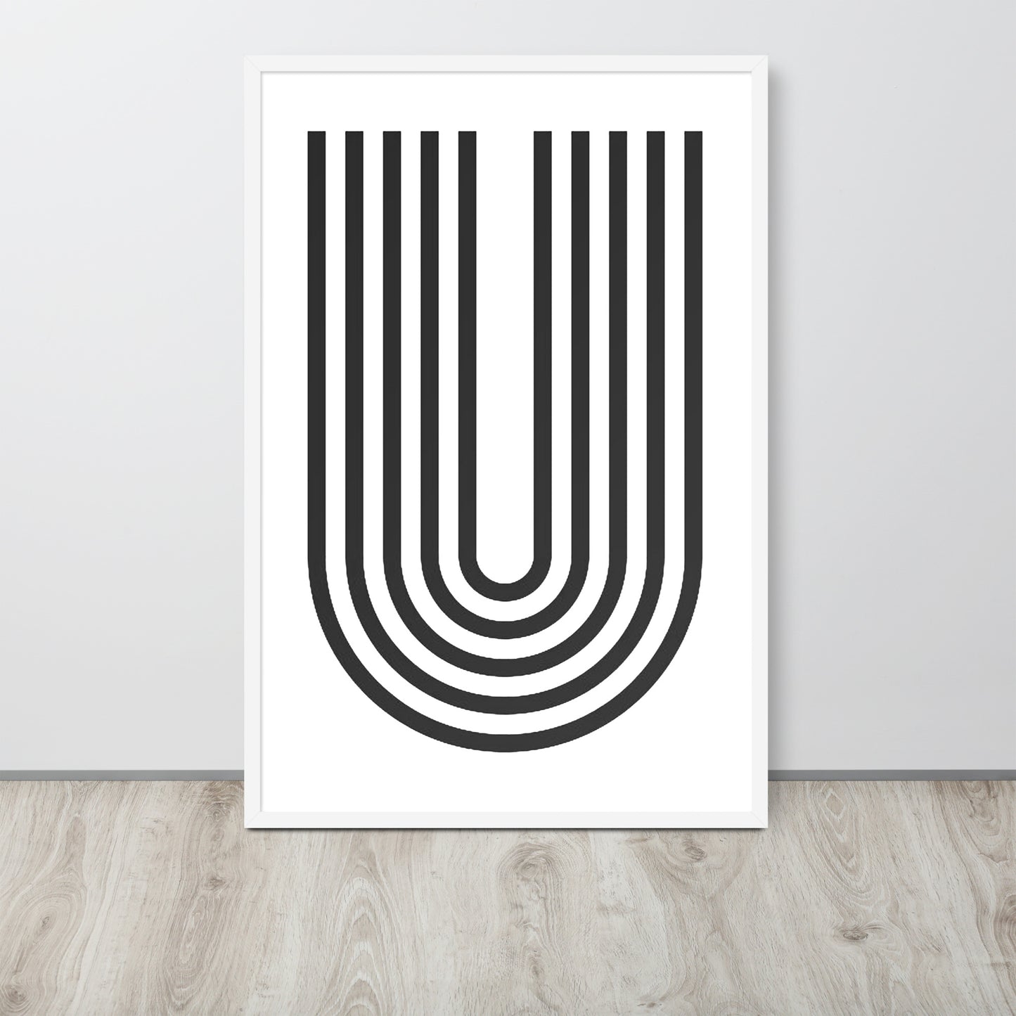 RILEY RU - Geometric U - Framed poster