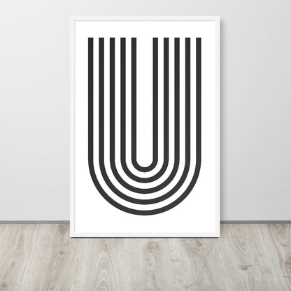 RILEY RU - Geometric U - Framed poster