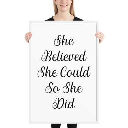 RILEY RU - She Believed She Could - Framed poster