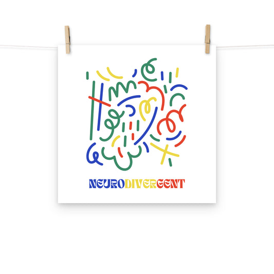 Colorful abstract design with 'NEUROMIVERGENT' text on a white background
