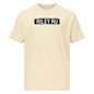 Beige t-shirt with 'RILEY RU' text on a white background