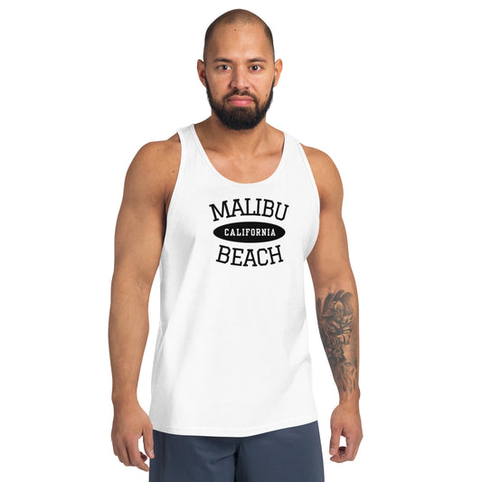 Man wearing a white tank top with 'BLACK EXPERIENCE' text on a white background