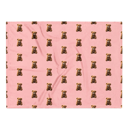 RILEY RU Teddy Bear Pink Throw Blanket