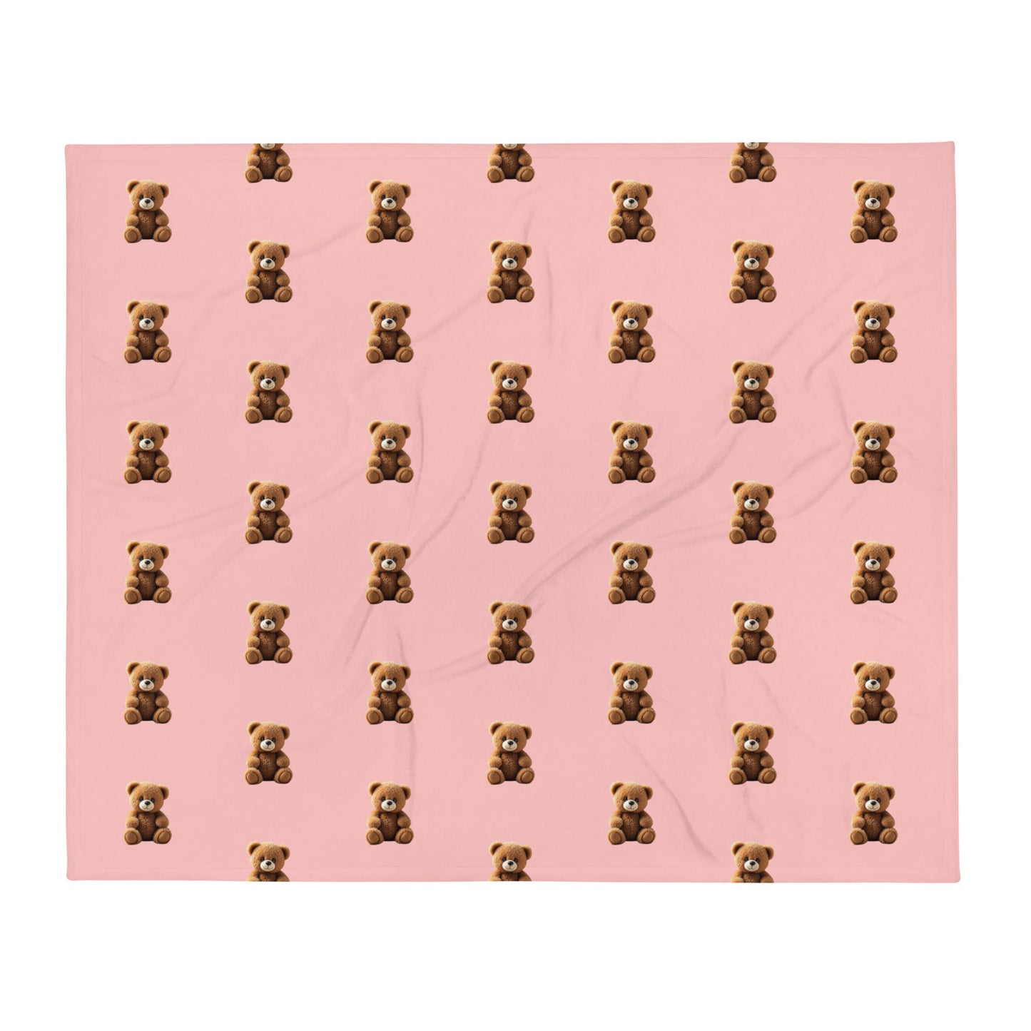 RILEY RU Teddy Bear Pink Throw Blanket