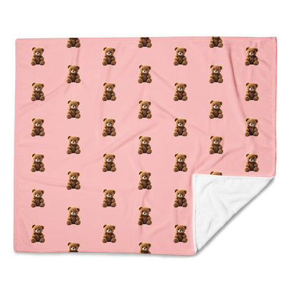RILEY RU Teddy Bear Pink Throw Blanket