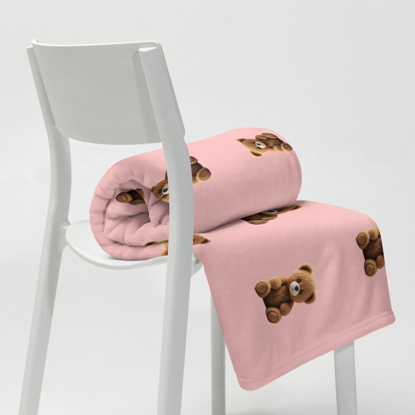 RILEY RU Teddy Bear Pink Throw Blanket