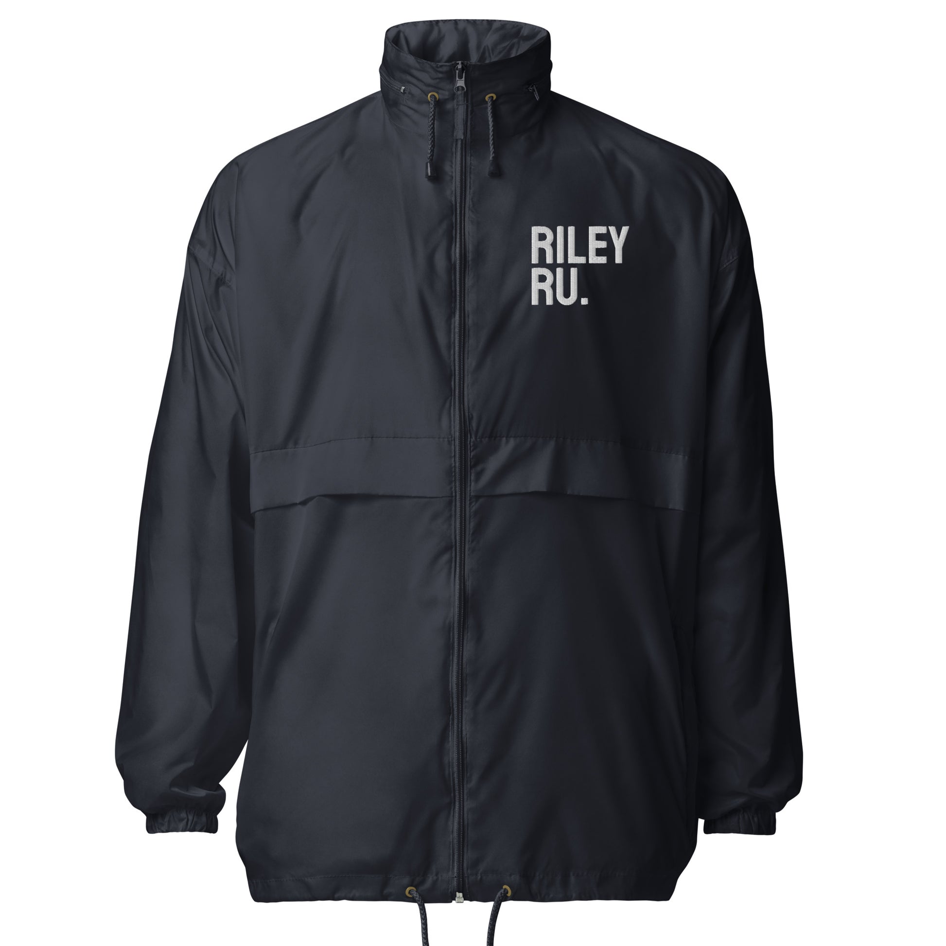 Black jacket with 'salvation' logo on a white background