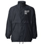Black jacket with 'salvation' logo on a white background