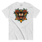 White t-shirt with a panther and floral design on a white background