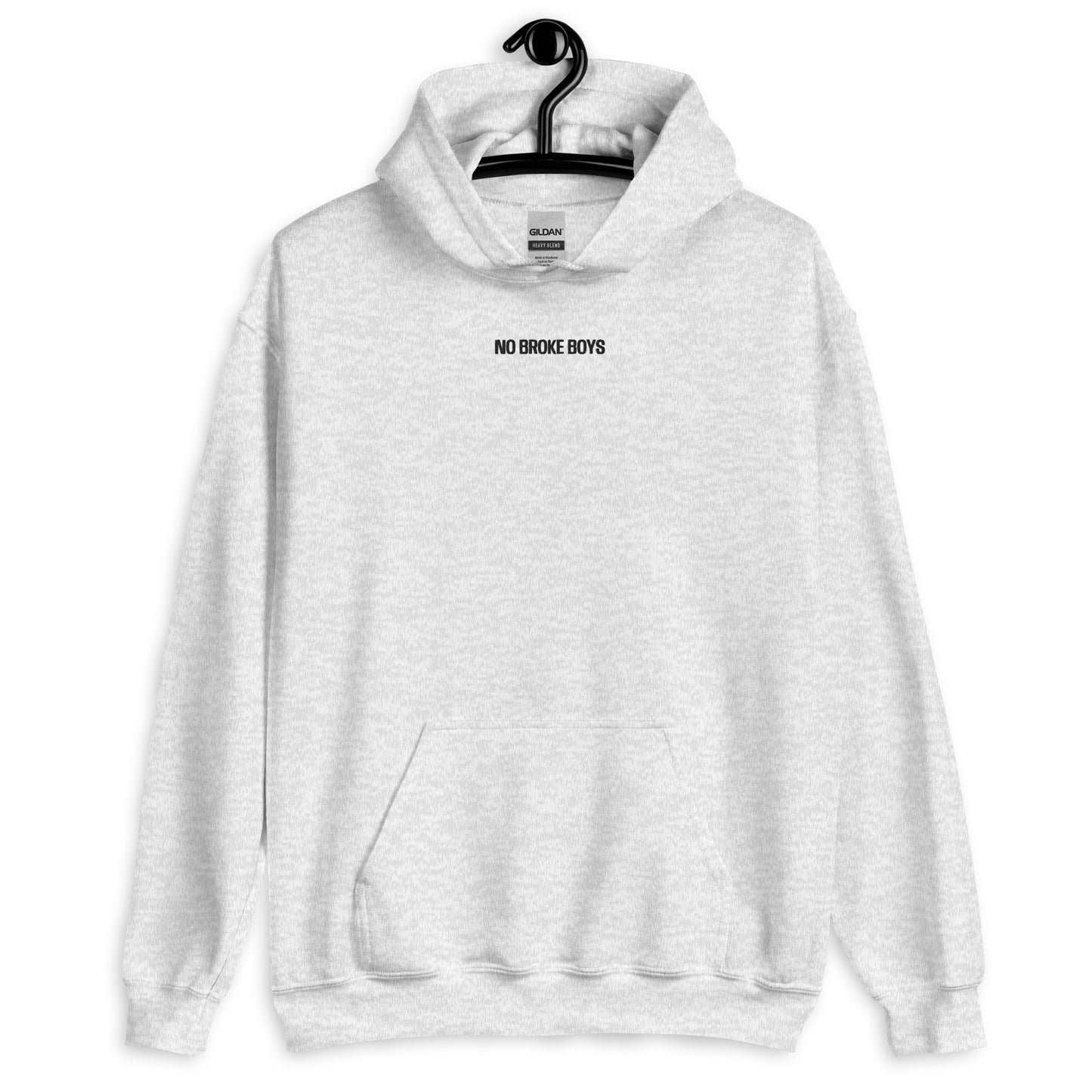 NO BROKE BOYS Black Embroidered Lyrics Unisex Hoodie
