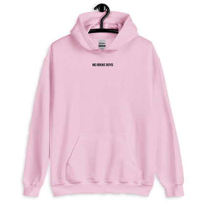 NO BROKE BOYS Black Embroidered Lyrics Unisex Hoodie