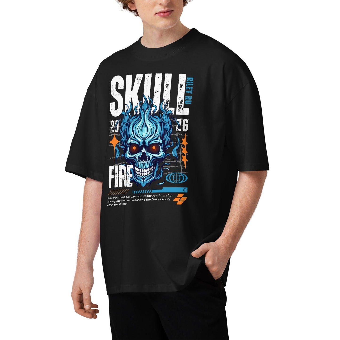 SKULL FIRE Unisex oversized t-shirt