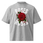 Gray t-shirt with a red rose graphic and 'ROSES ROLLES' text on a white background