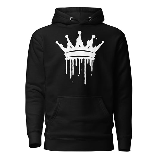 Black hoodie with a white star logo on a white background