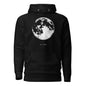 Black hoodie with a moon graphic and 'La Luna' text on a white background
