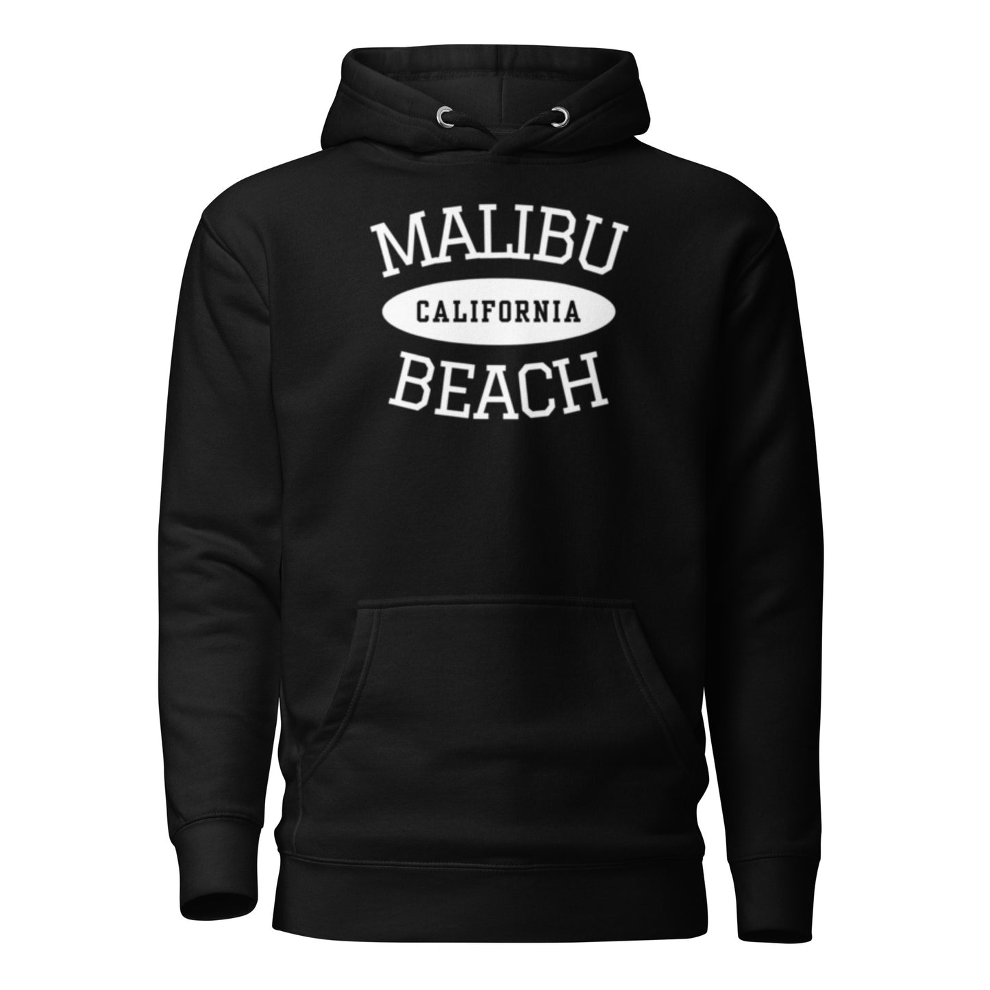 Black hoodie with a license plate design on a white background