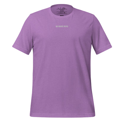 Light gray t-shirt with a small logo on a white background