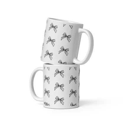 RILEY RU Sketched Bow - White glossy mug