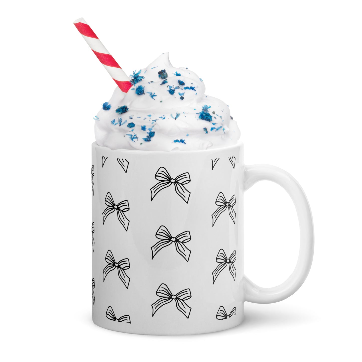 RILEY RU Sketched Bow - White glossy mug