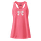Pink tank top with a white bow design on a white background